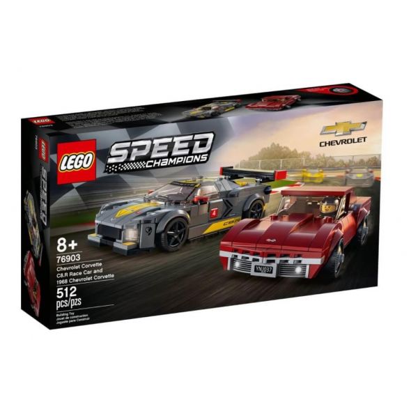 Lego Speed Champions Chevrolet Corvette C8.R Race Car and 1968 Chevrolet Corvette 76903