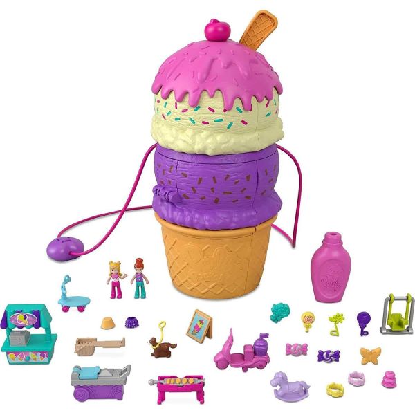 Polly Pocket Ice Cream Spin &#039;n Surprise Compact Playset