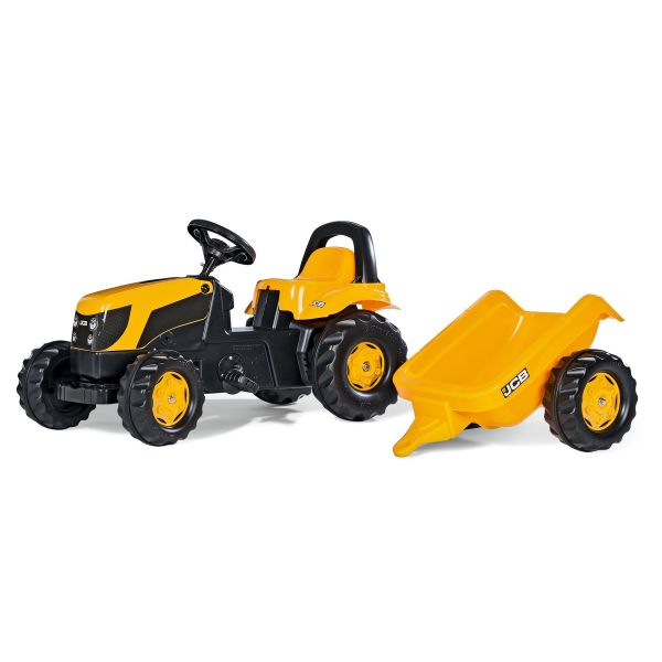 Rolly Toys JCB Tractor With Roll Bar and Trailer Ride On
