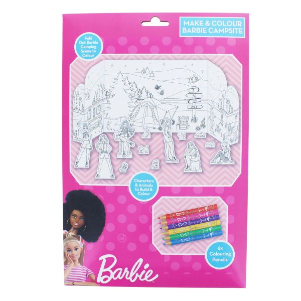 Barbie A4 Make &amp; Colour Campsite Set