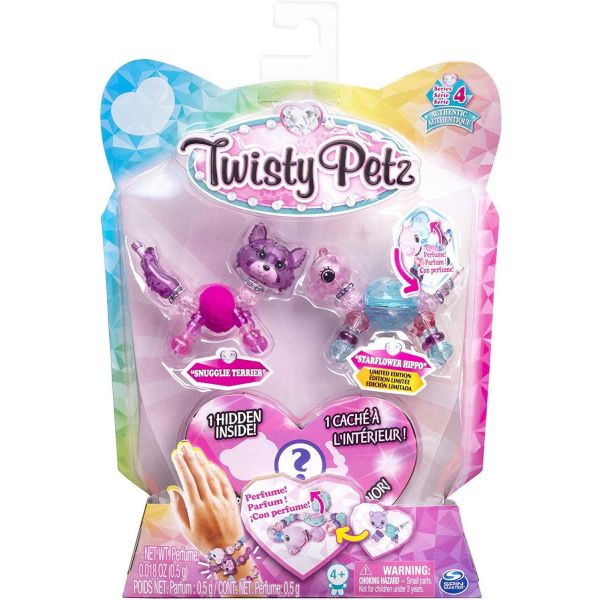 Twisty Petz 3 Pack Snugglie Terrier &amp; Starflower Hippo