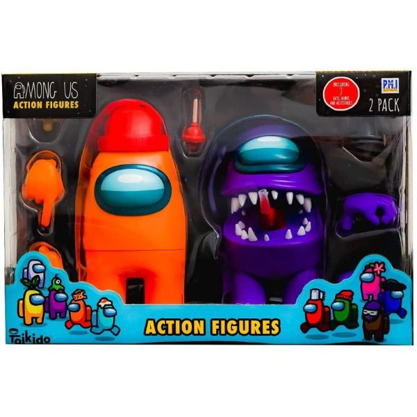 Among Us 4.5&quot; Action Figures Orange and Purple 2 Pack