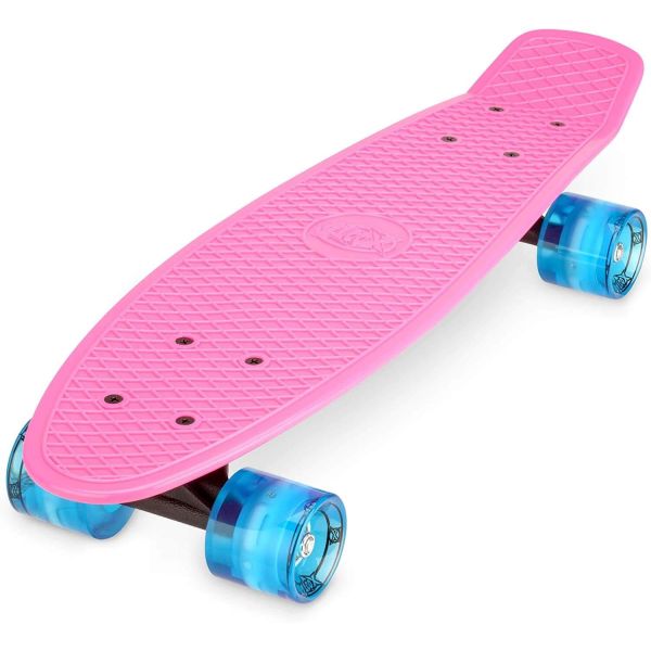 Xootz 22&quot; Pink Skateboard with LED Light Up wheels