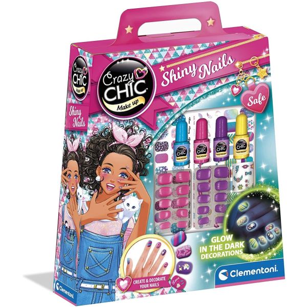 Crazy Chic Glow in the Dark Shiny Nails Set