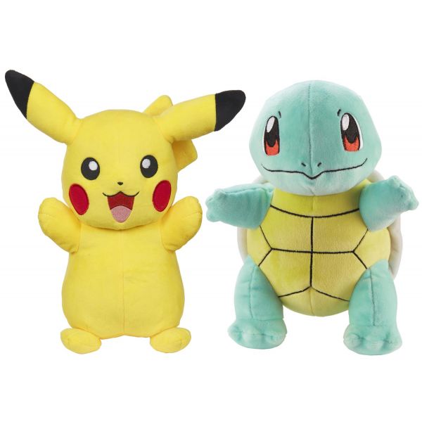 Pokemon 8 inch Pikachu and Squirtle Plush 2 Pack