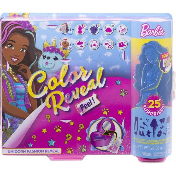 Barbie Colour Revel Peel Unicorn Fashion Reveal Doll